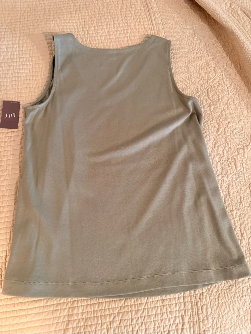 J. Jill Petite Seagrass Green Open-Knit Cardigan with Tank Set